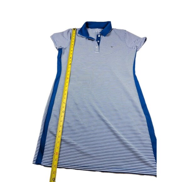 Vineyard Vines Performance Dress Women's Medium white blue stripe shirt style - Picture 5 of 16